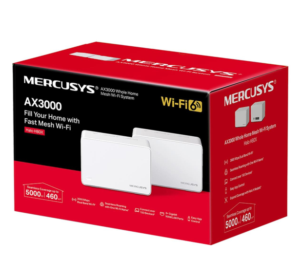 MERCUSYS Halo H80X Mesh WiFi (3000Mb/s) (2-PACK) - 1163804 - zdjęcie 4